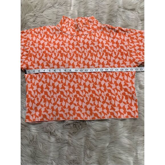 Maeve Anthropologie The Carys Sweater Orange Mock  Neck Long Sleeves Size Small - Picture 8 of 8